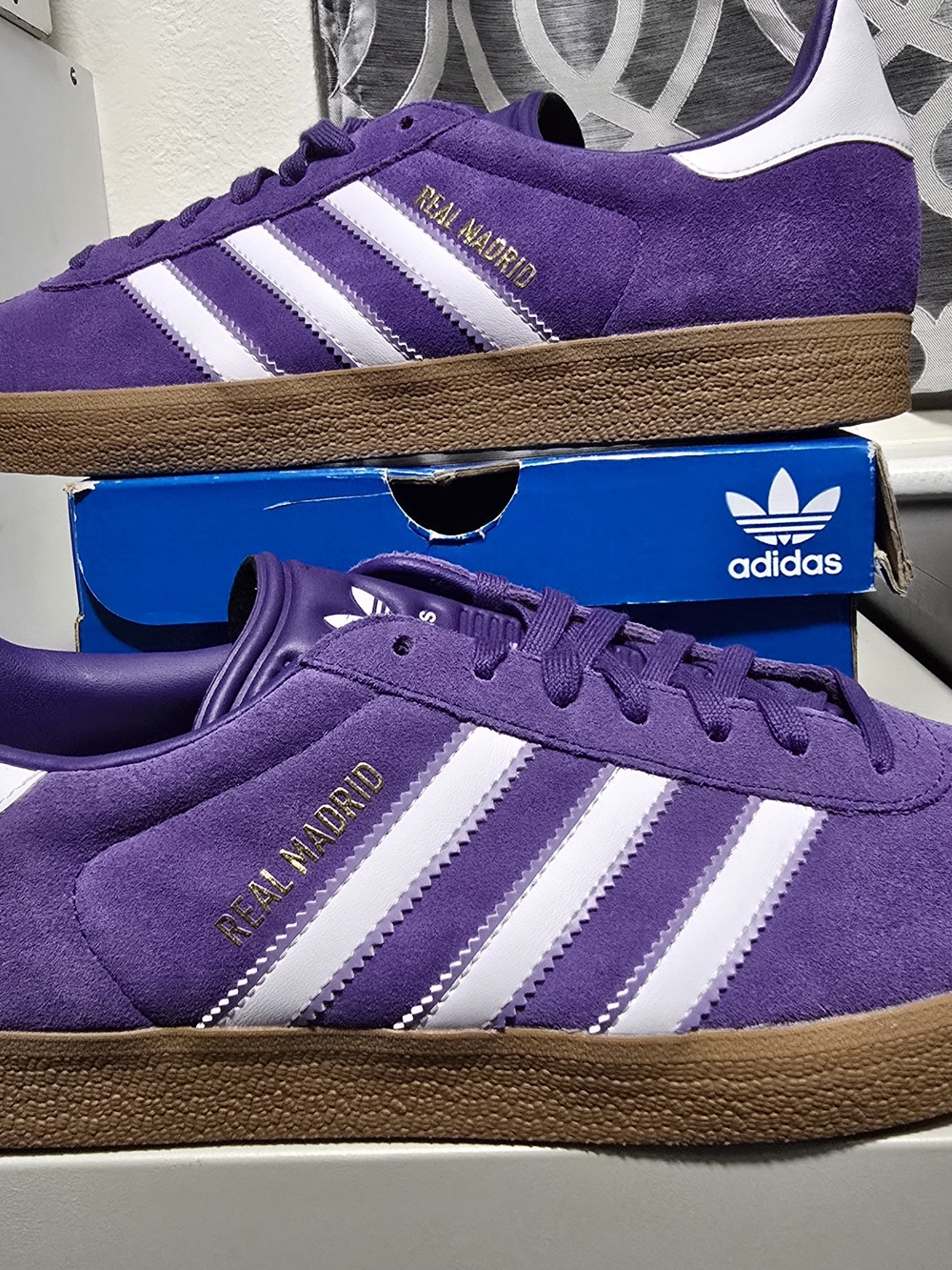 Adidas Real Madrid Purple Suede Men's Sneakers Size 10
